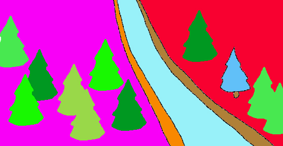 untitled [river though fir trees]